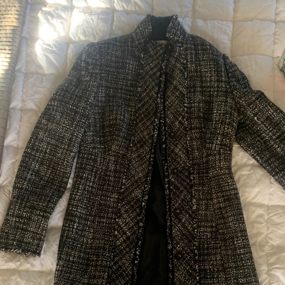 White House Black Market Black and White Tweed Blazer